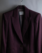 "GIANFRANCO FERRE" Striped peak lapel 1 button tailored jacket