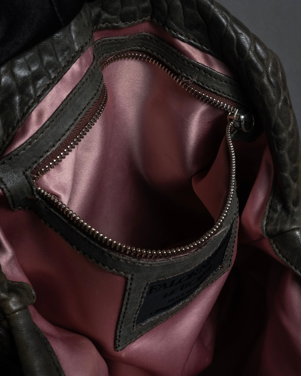 "FALORNI" Braided leather dome boston bag