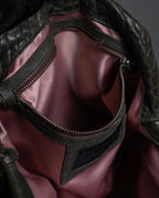 "FALORNI" Braided leather dome boston bag