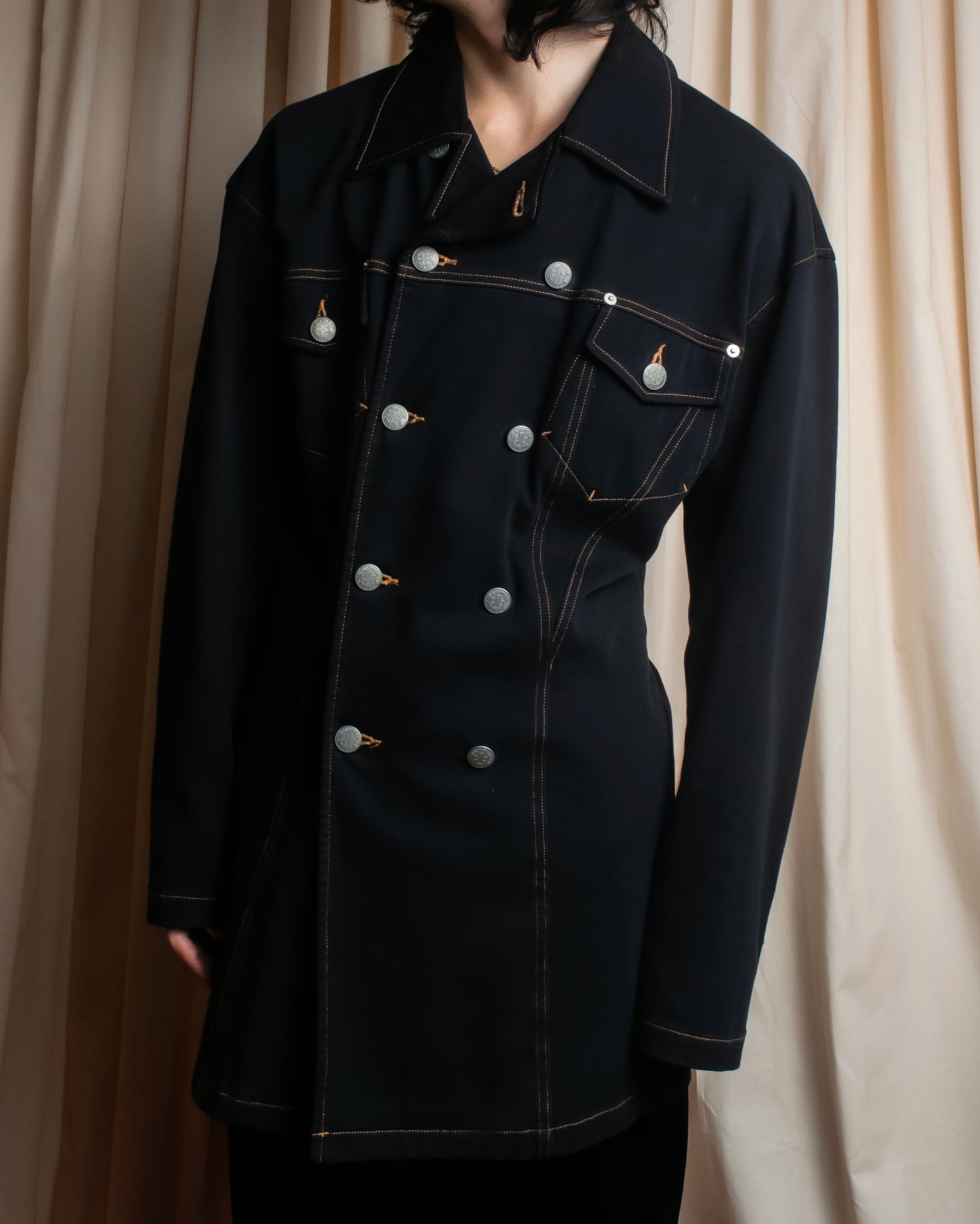 "JEAN PAUL GAULTIER JEANS"
Military detail stitching denim coat