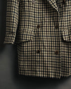 "GUCCI" 80's-early 90's Checked wool cashmere double-breasted jacket