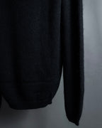 "GUCCI" Silky mix angora V-neck knit pullover