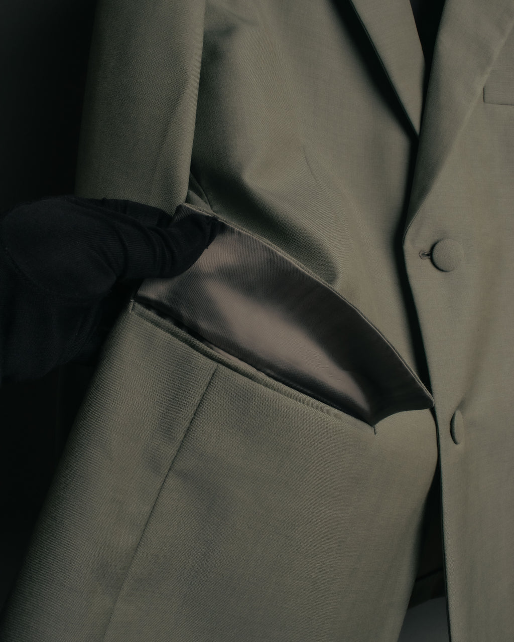 "PRADA" 2012AW Wool-mohair tailored jacket with contrast collar detail