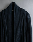 "ISSEY MIYAKE PERMANENT" Large shawl collar silk long cardigan