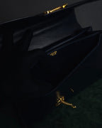 -SPECIAL- "HERMES" 60’s early sandrine box dark blue calf bit bag