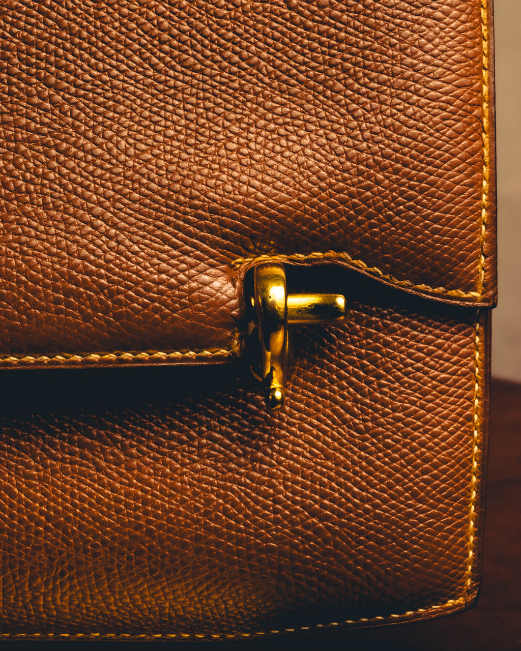 -SPECIAL- "Hermès" 80's Structured leather shoulder bag