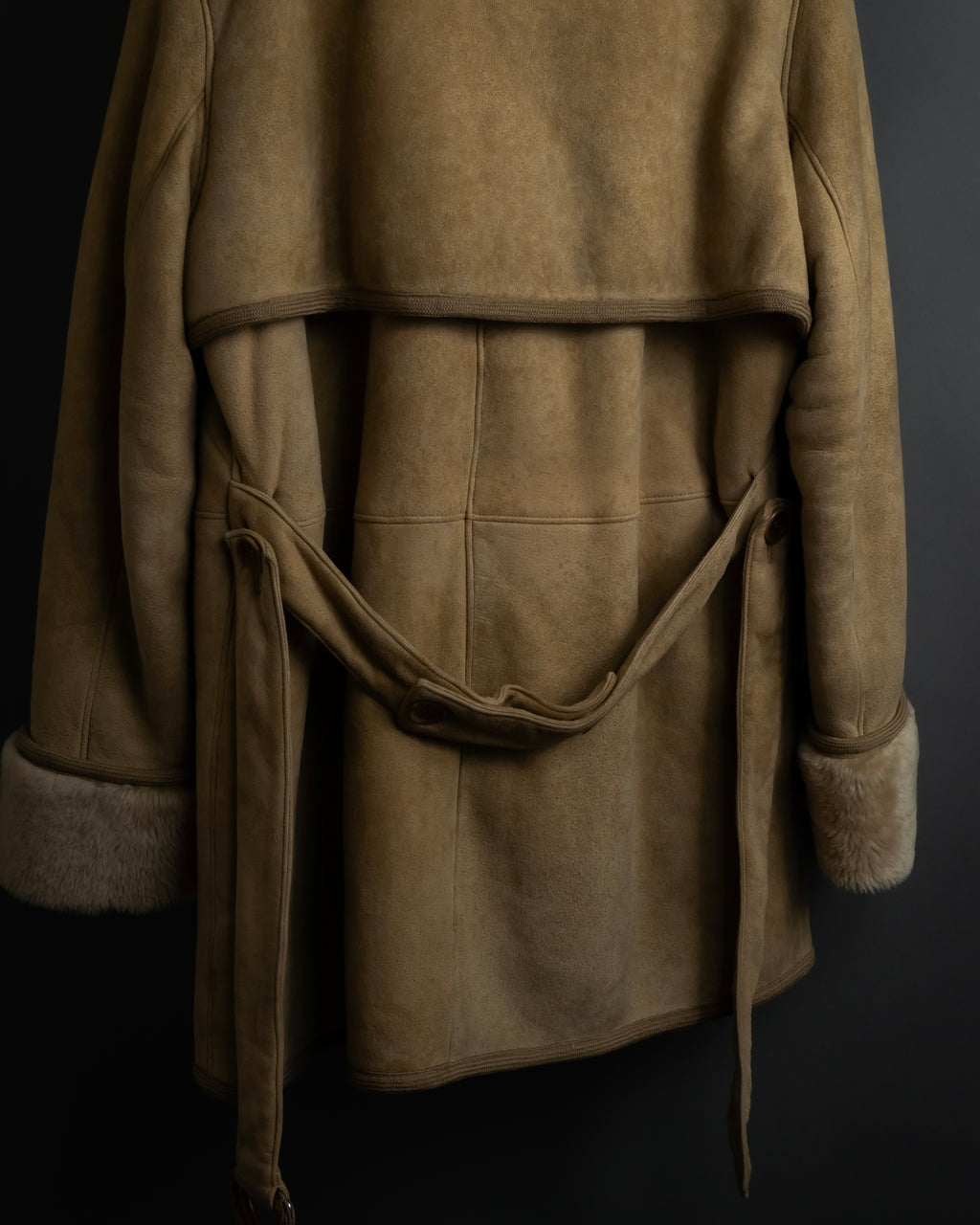 "LOEWE" 90's Panel-switched design mouton shearling coat