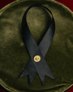 -SPECIAL- “CHANEL” Late 80’s-90’s gold button satin neck tie