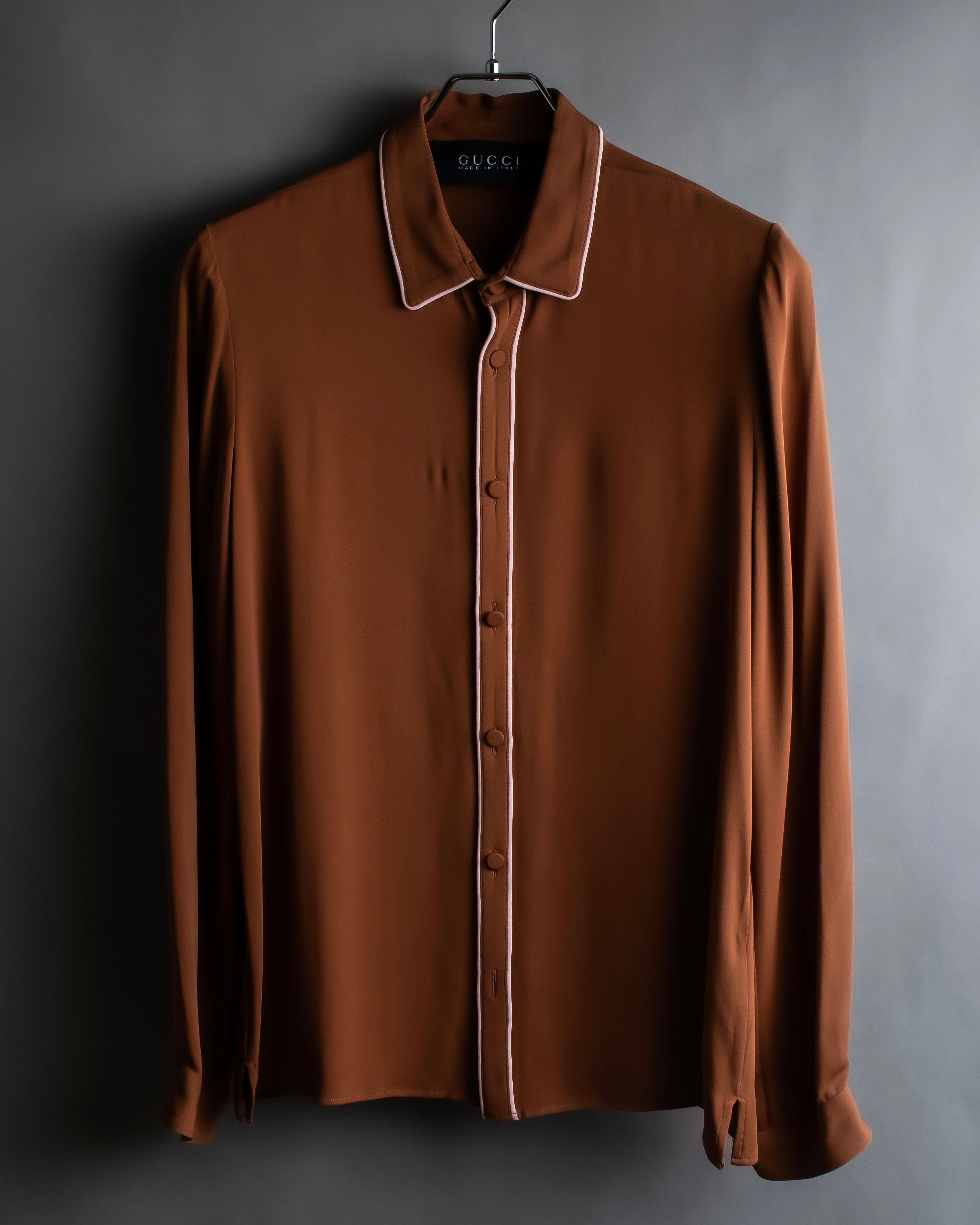"GUCCI" Piping design soft drape shirt