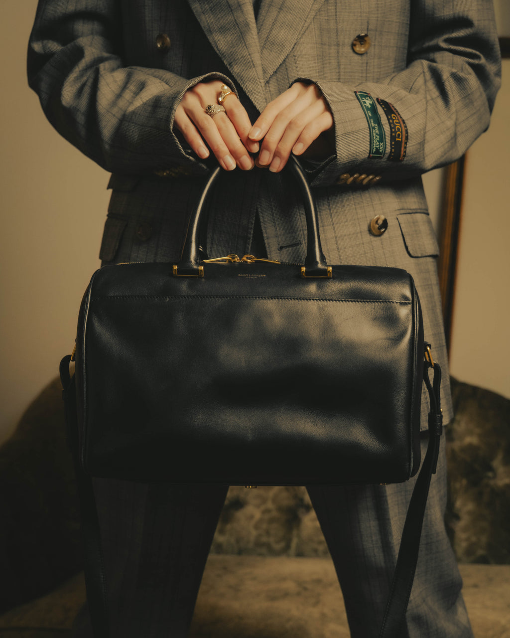 -SPECIAL- “Saint Laurent” 2012-2016 Classic Duffle 12 smooth calfskin bag