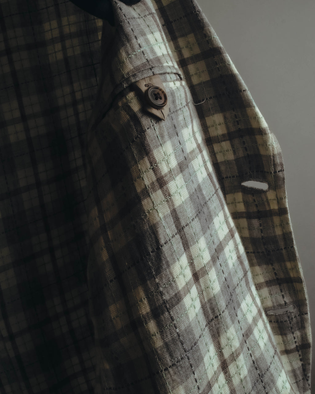 -SPECIAL- "Hermès" 10's Textured linen blend check blazer