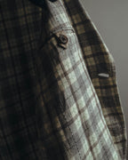 -SPECIAL- "Hermès" 10's Textured linen blend check blazer