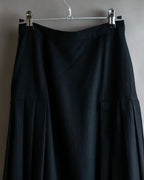 "Christian Dior" Wool draped pleated flared skirt