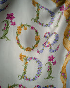 “Christian Dior” 90’s Floral logo silk scarf