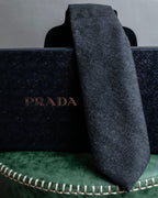 "PRADA" Heather gray wool narrow neck tie