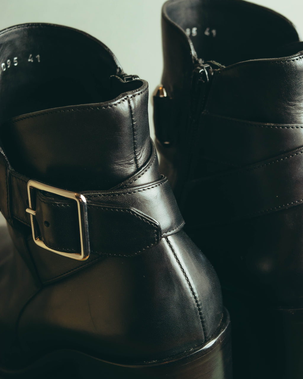 -SPECIAL- “BALENCIAGA” 2014-16’s Metal bar leather ankle boots