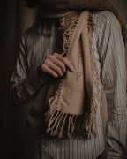 "Christian Dior" Ornamental jacquard fringe stole