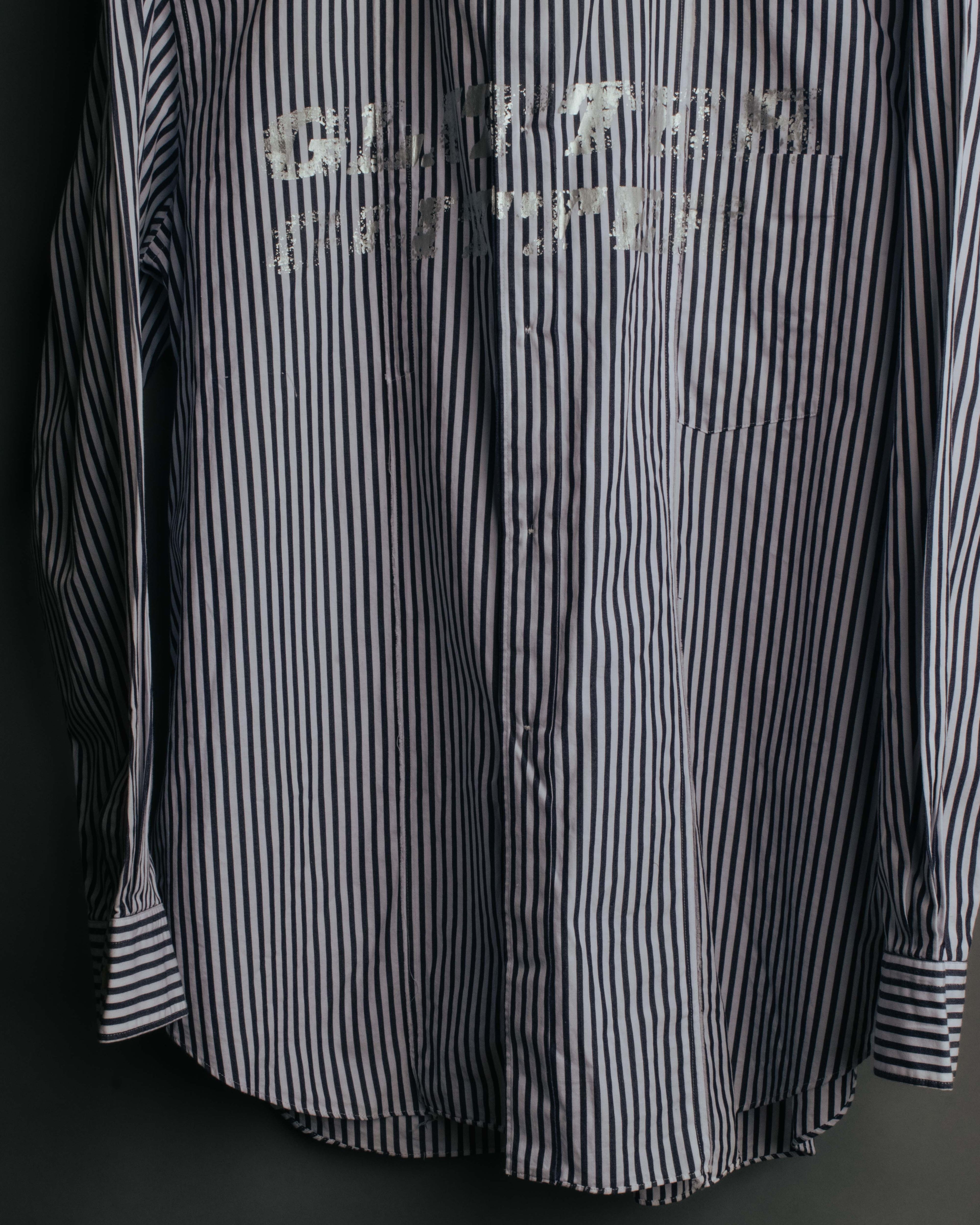 "COMME des GARCONS HOMME" 00's Graphic striped long sleeve shirt