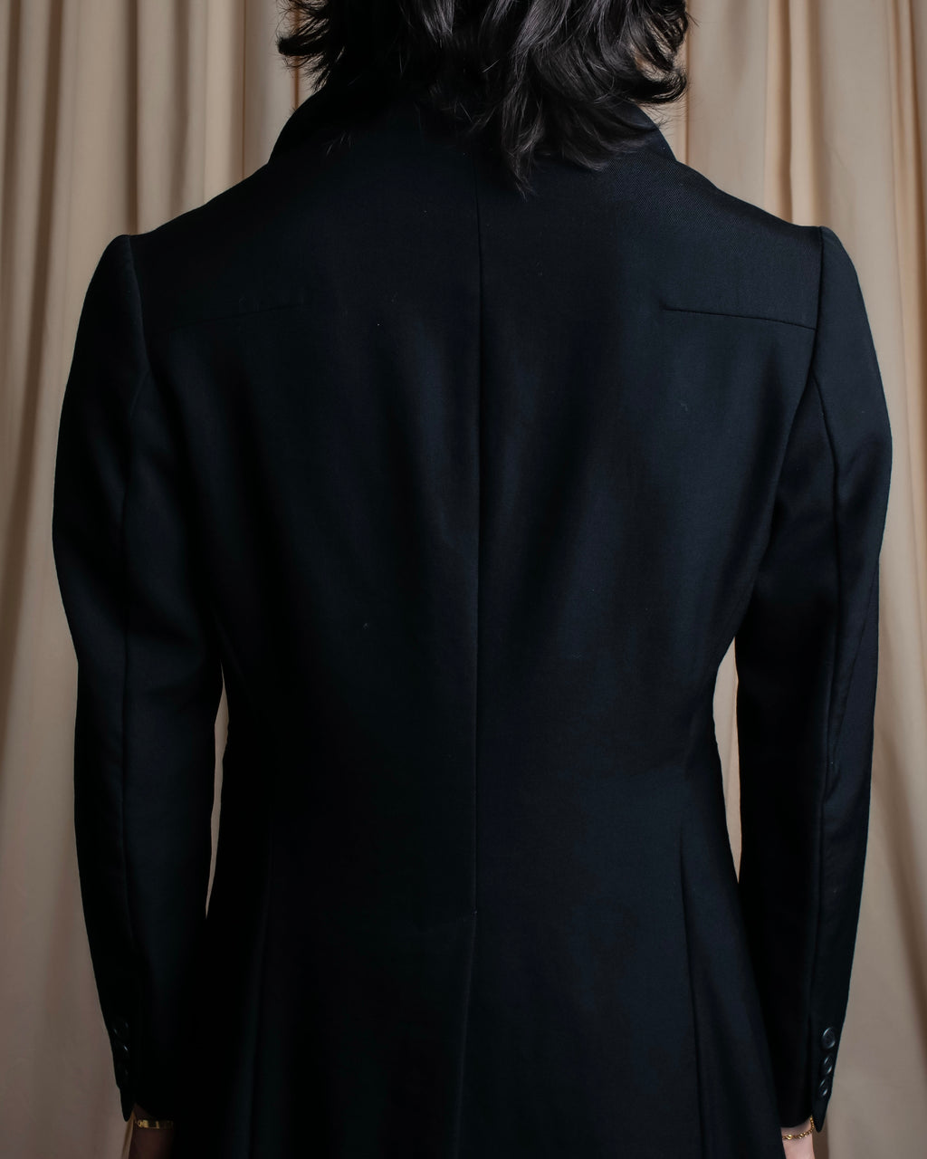 "Y's" Peak lapel double breasted morning coat