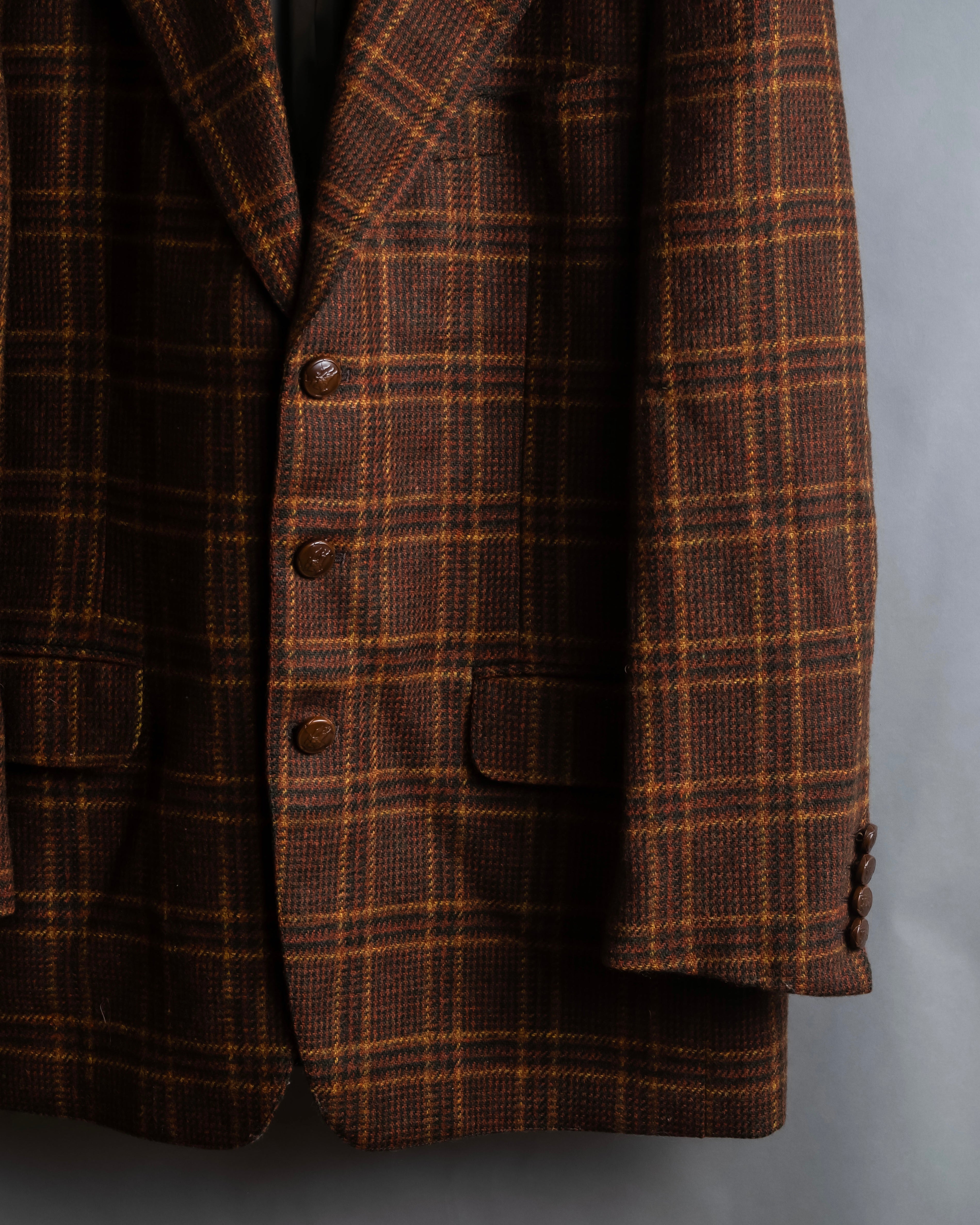"Burberrys" Warm-colored checked twill tailored jacket