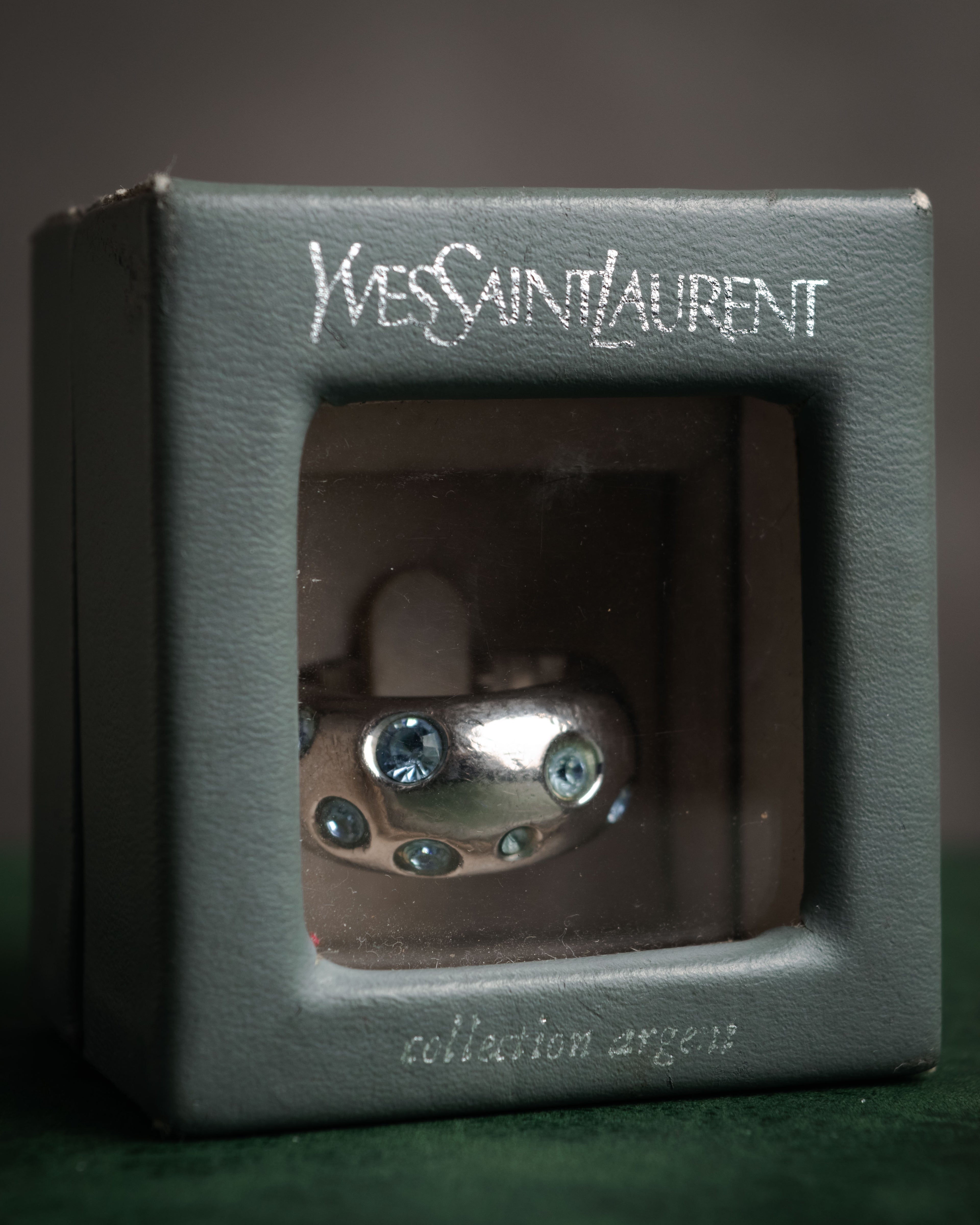 “Yves Saint Laurent” 1995-2003 Blue stone dome ring