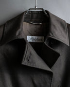 "Max Mara" Diagonal front button design stand collar jacket