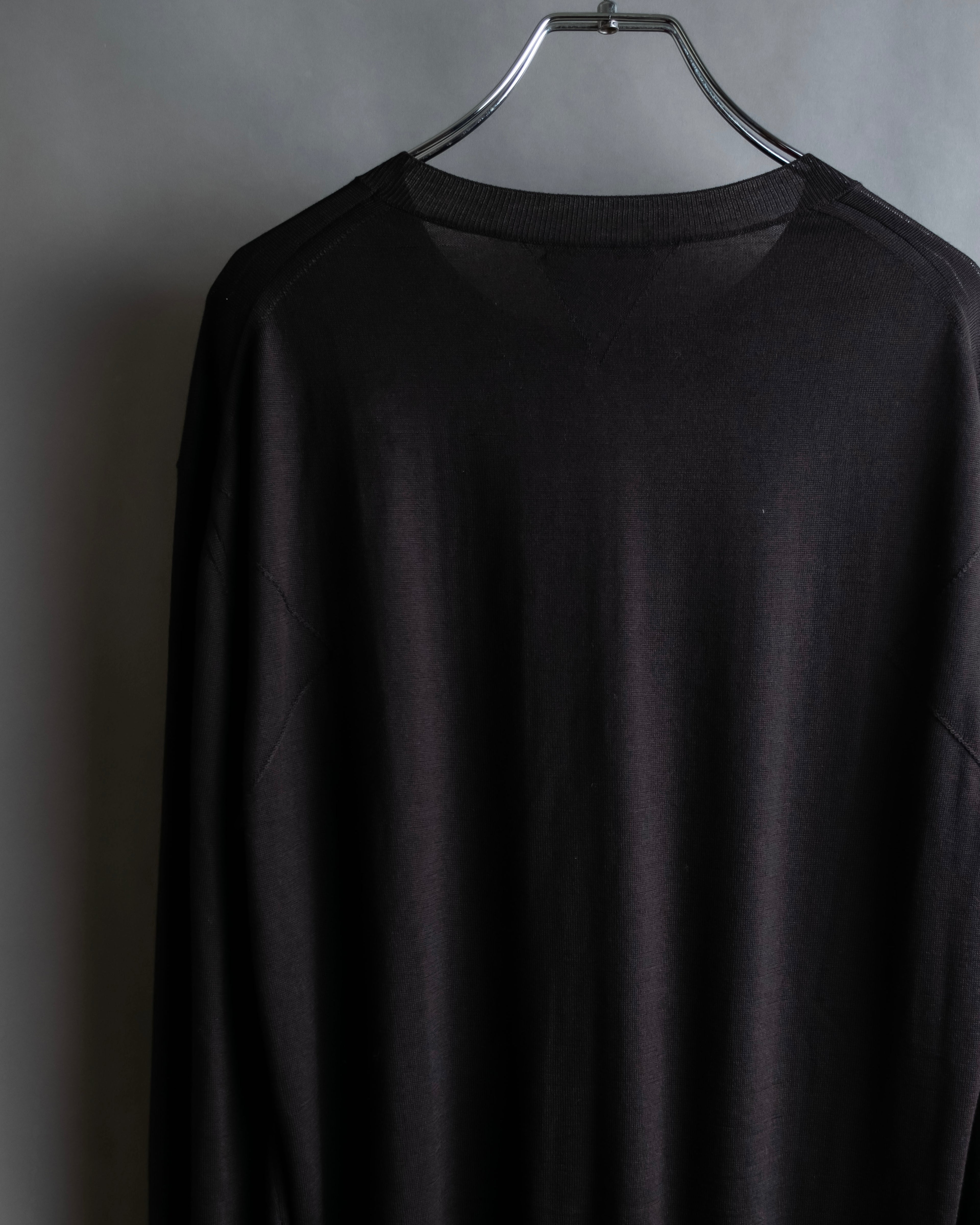 "BOTTEGA VENETA" High quality wool charcoal brown knit