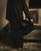 -SPECIAL- "Salvatore Ferragamo" 90's-00's Alpaca wool oversized shawl collar long coat