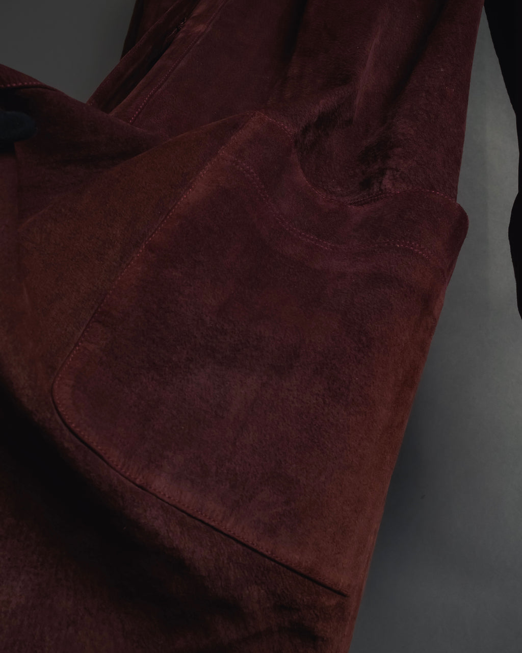 -SPECIAL- "GUCCI" 70’s Suede leather round collar coat