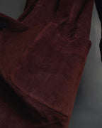 -SPECIAL- "GUCCI" 70’s Suede leather round collar coat