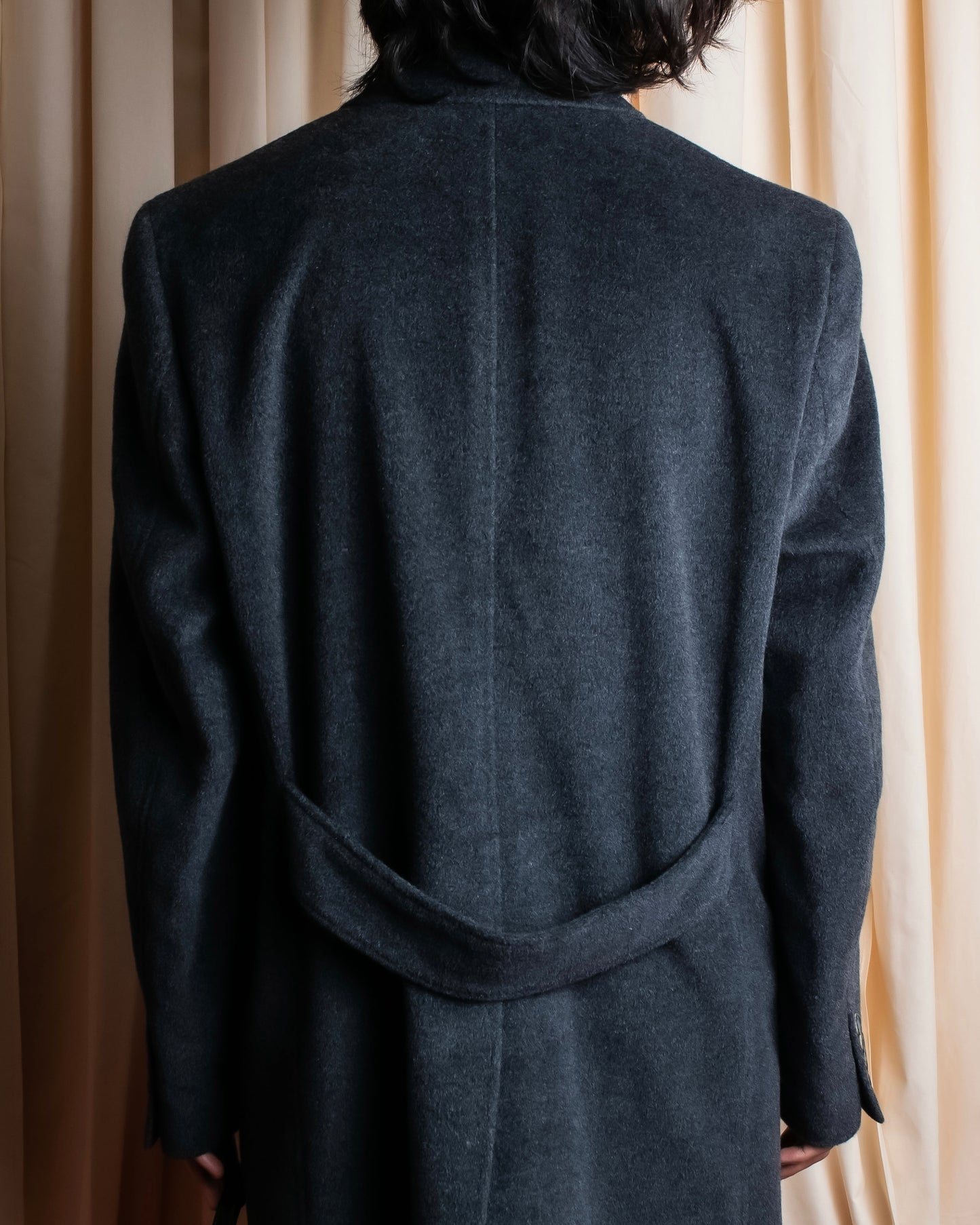 "GIANERANCO FERRE" Angora wool blend long chester coat