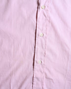 HERMES/ Oversized French Cuffed Contrast Collar Dress Shirt Pink