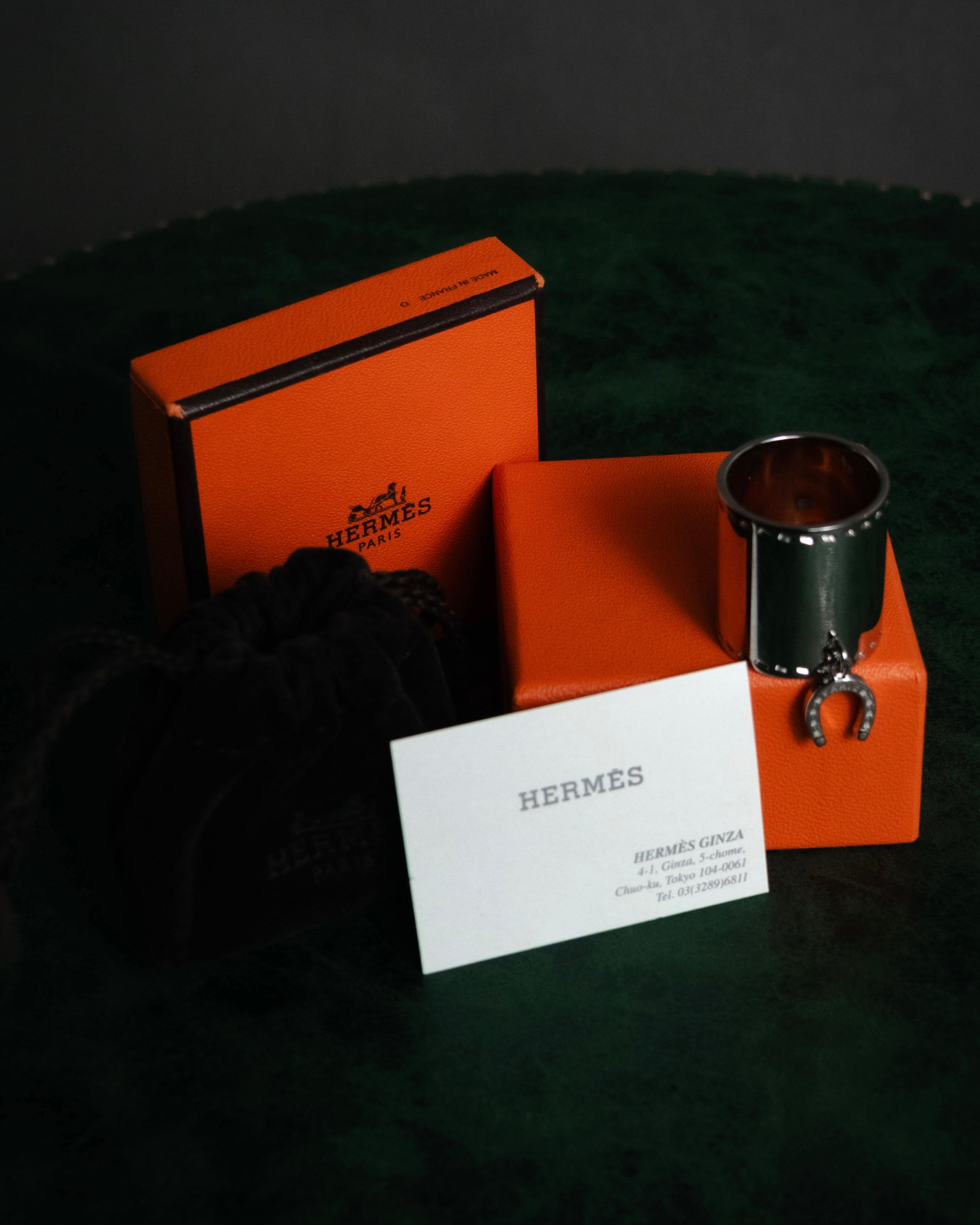 “HERMES” 2010’s Fetiche horseshoe charm scarf ring