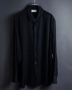 "Saint Laurent Paris" Jacquard pattern silk black shirt