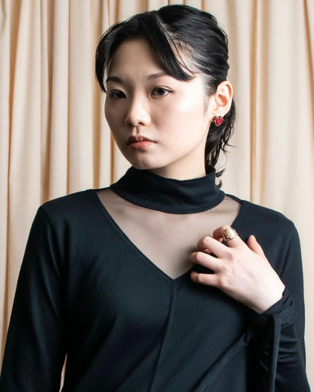 "JUNIOR GAULTIER" Sheer layered tie detail dress