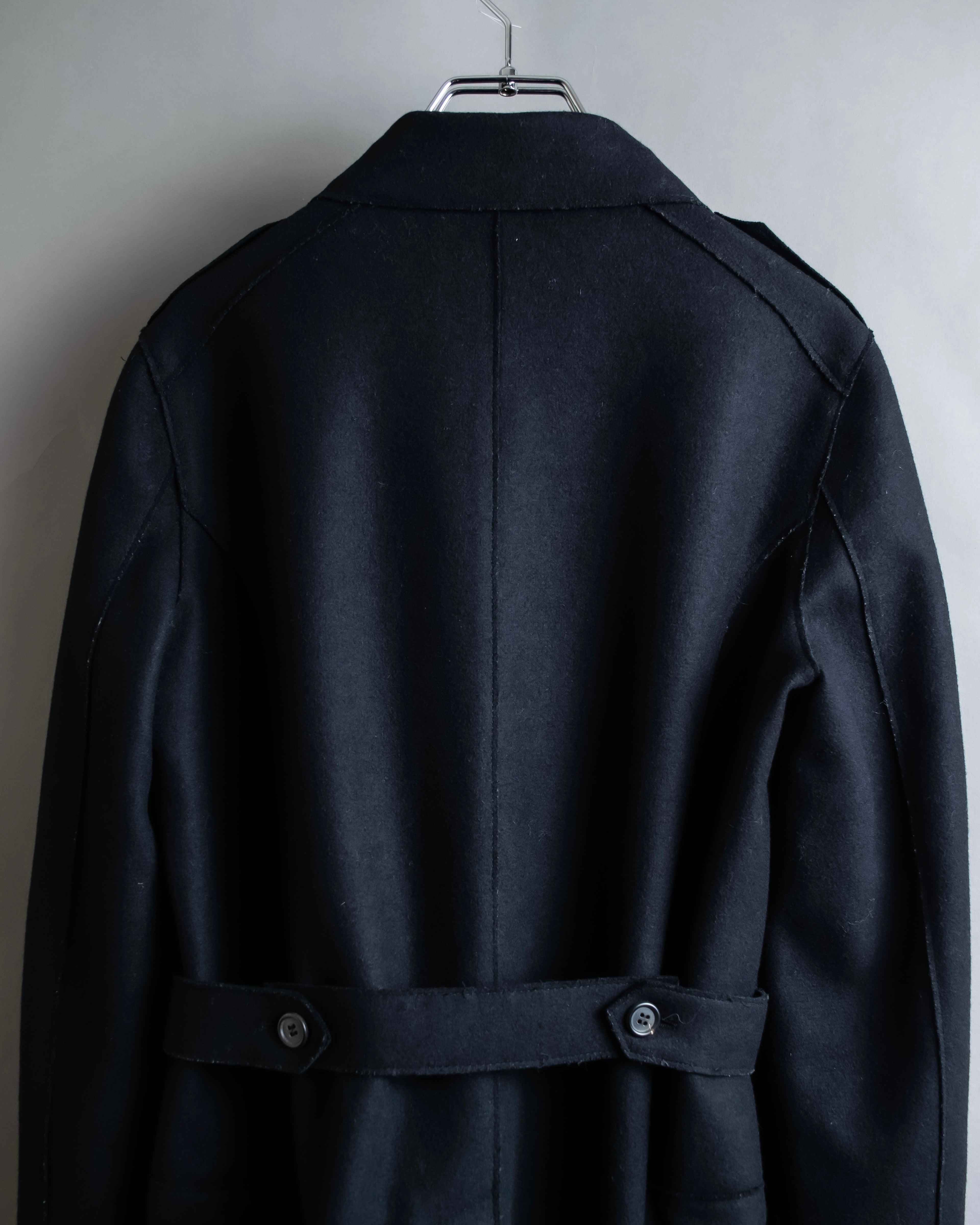 "MIU MIU" Crest brooch design belted trench coat