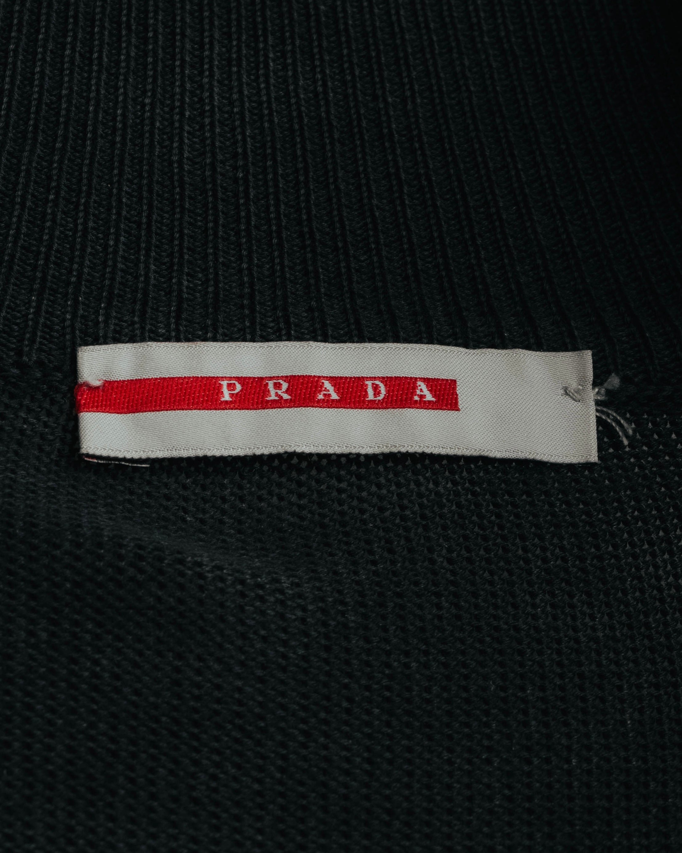 PRADA (プラダ) - コットン ジップアップ カーディガン - ブラック