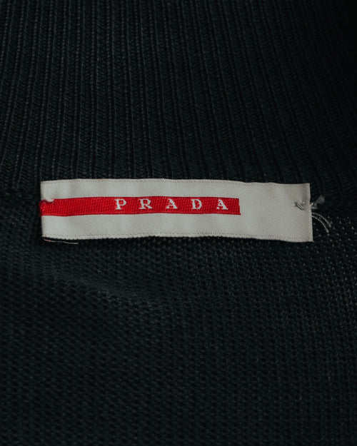 "PRADA" 90's-00's Minimal cotton zip cardigan