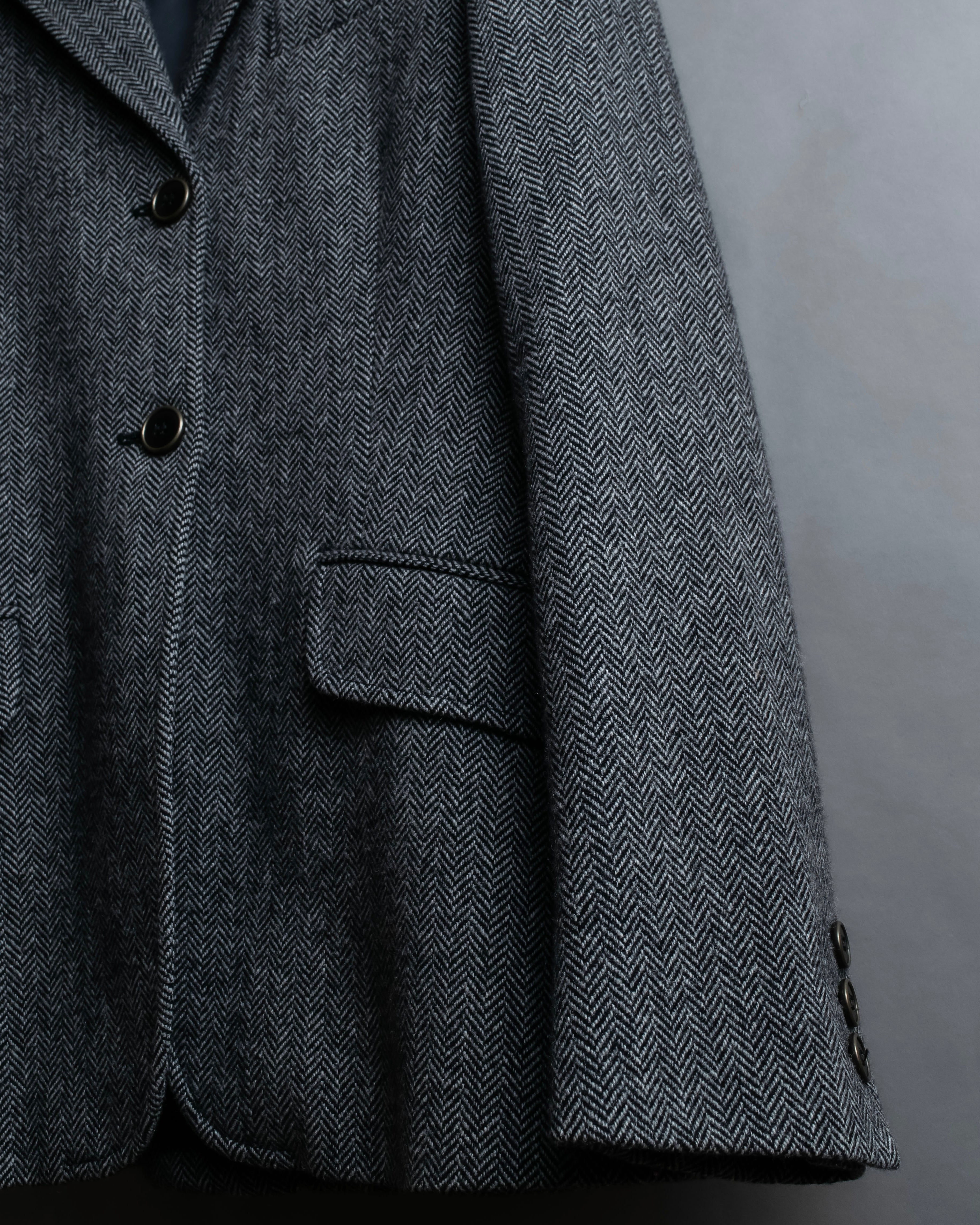 "Weekend Max Mara" Notch lapel tailored jacket & semi flared slacks herringbone set up