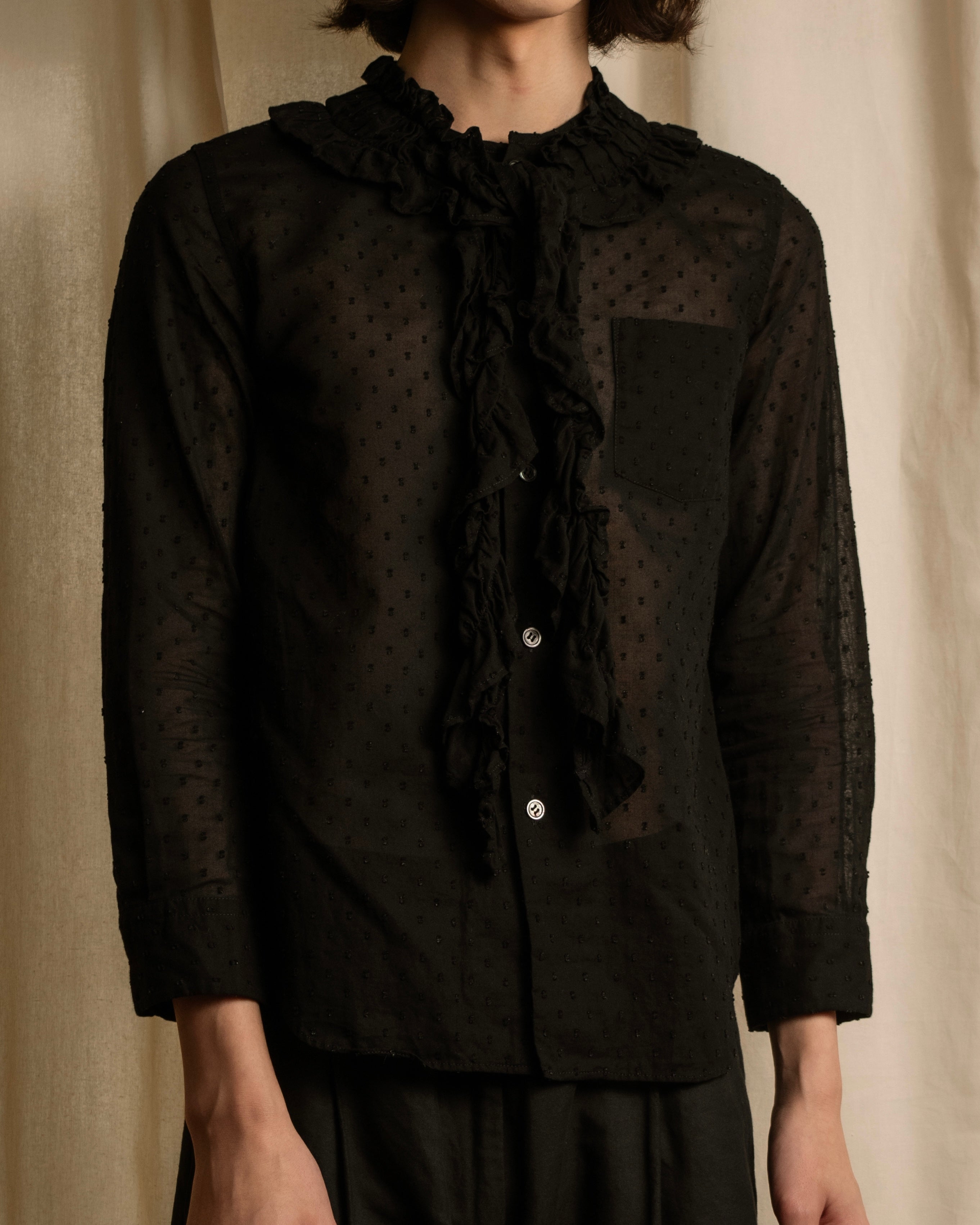 tricot COMME des GARÇONS - Blouse - Black - Size M - 80s Vintage