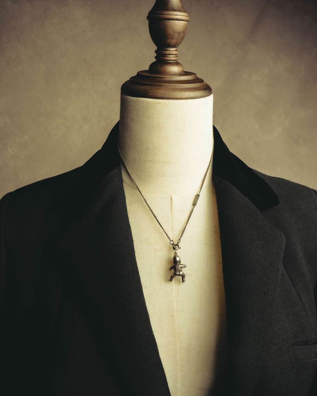 "Saint Laurent" 10's-20's Sculptural doll pendant necklace