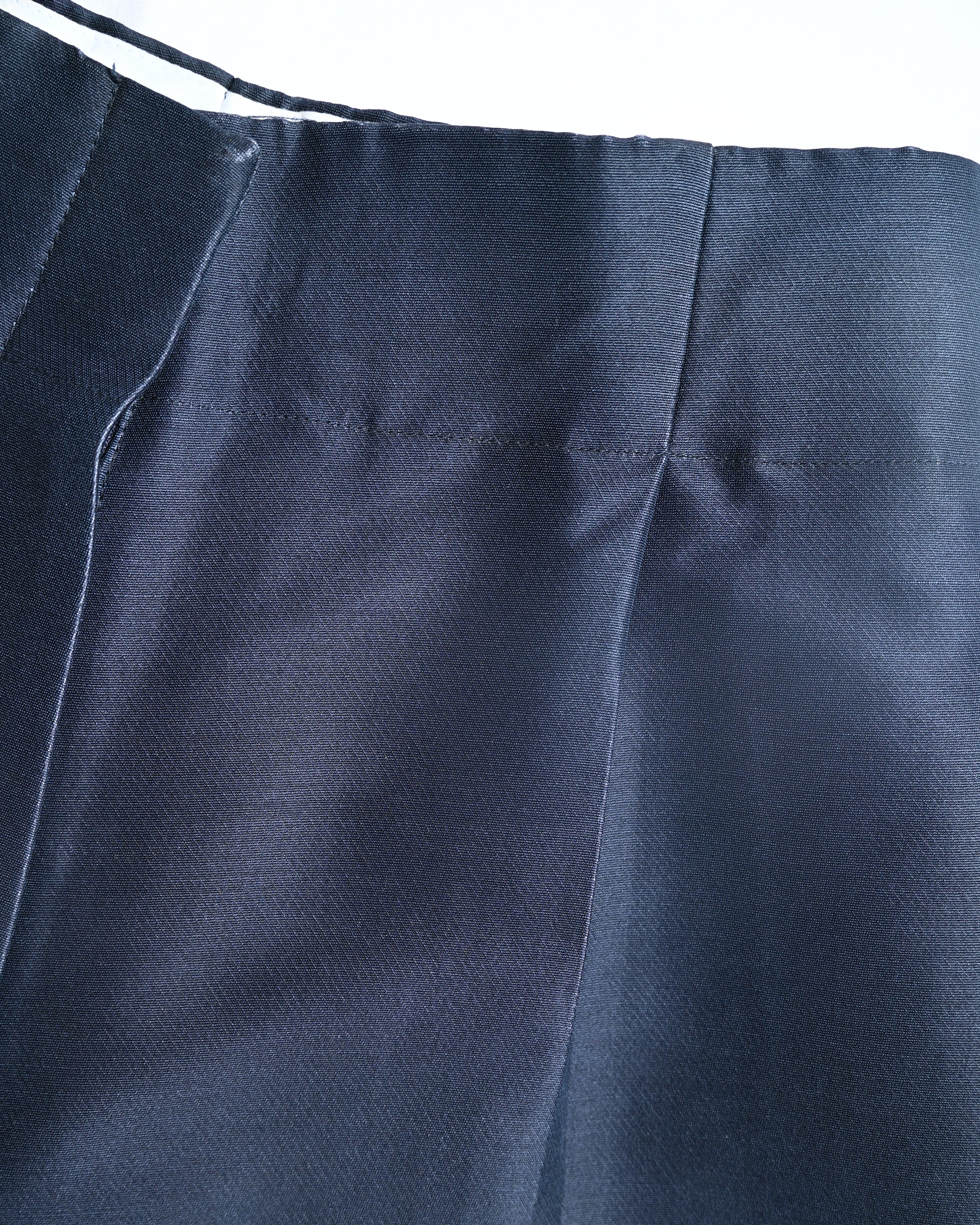 CÉLINE by Phoebe Philo/ Silk Blended Tuck Culottes Pants Navy