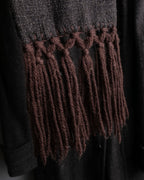 "DOLCE & GABBANA" Fringe scarf included double-breasted coat