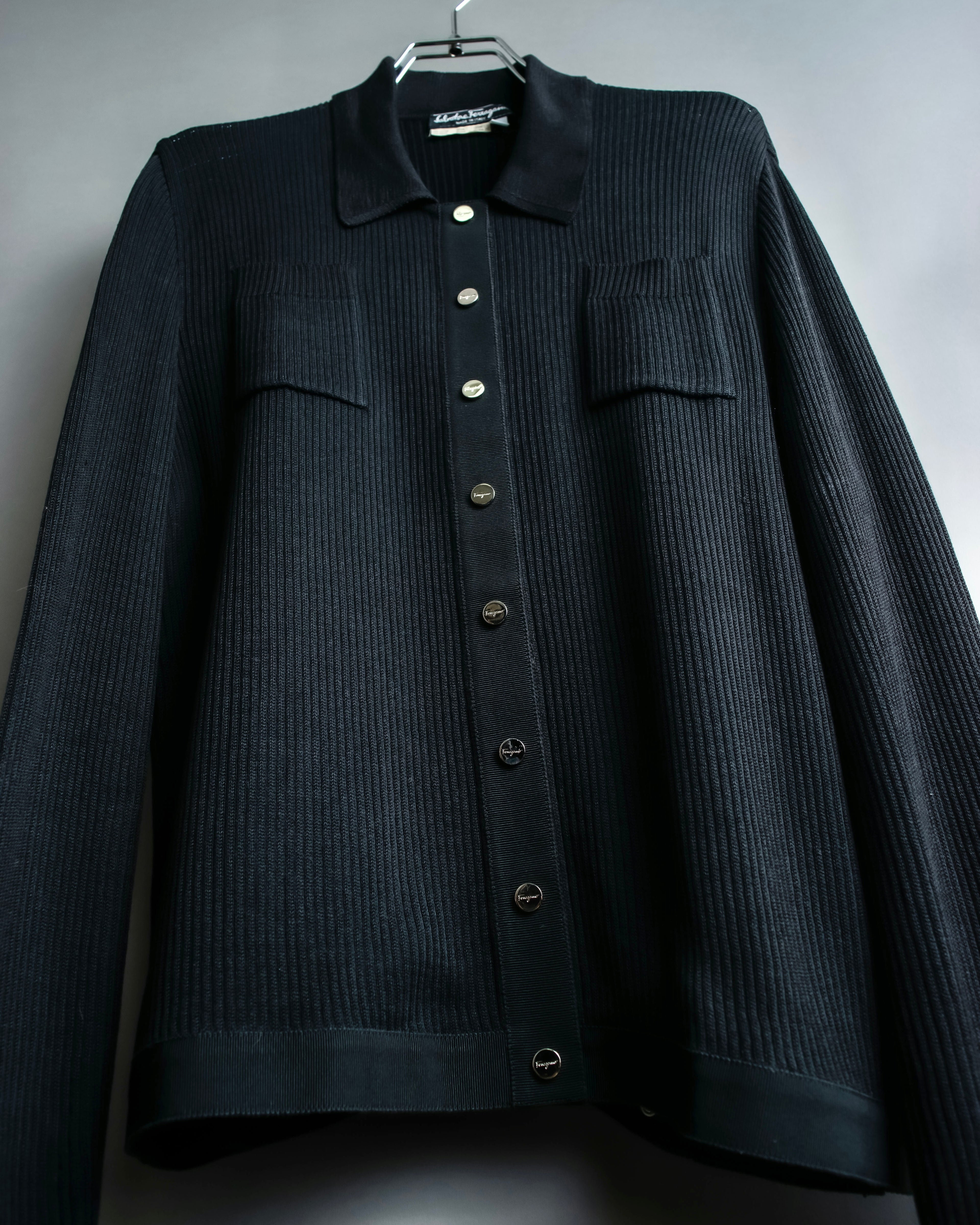 "Salvatore Ferragamo"Cotton x rayon summer knit shirt