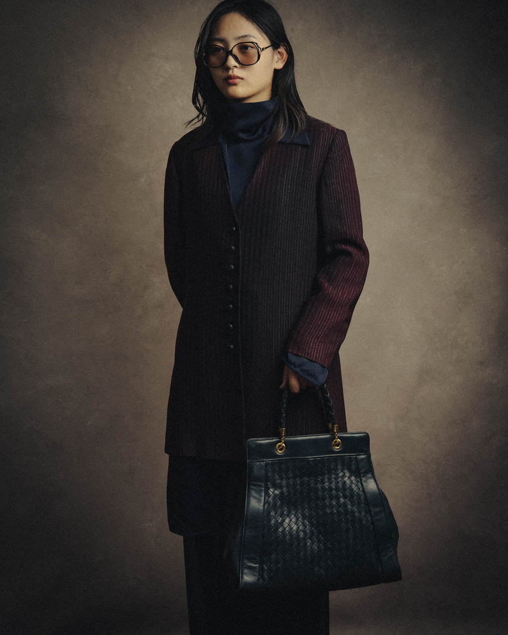 -SPECIAL- “Bottega Veneta” 00’s intrecciato braided handle oversized leather tote bag