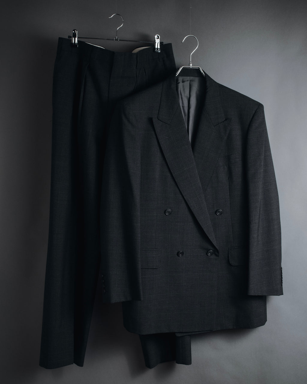 "Burberrys" 90’s double-breasted peak lapel suit set-up