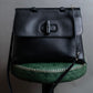 "GUCCI" Bamboo design grained leather 2way handbag