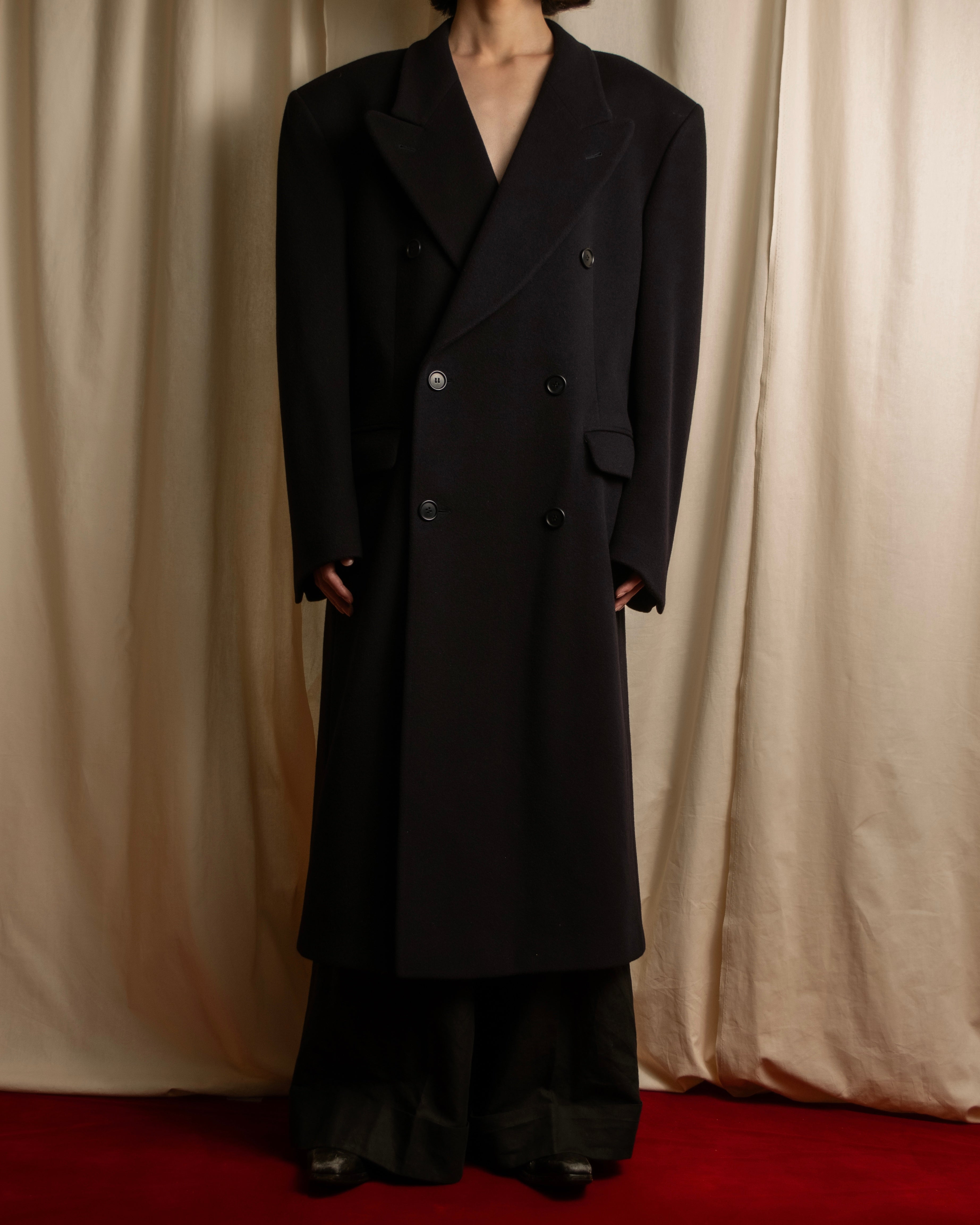 "STUDIO 0001 BY FERRE" Structured silhouette super long chester coat