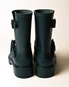 JIMMY CHOO/ Belts Detailed Rubber Rain Boots Dark Green