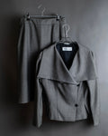 "Max Mara" 2way shape jacket &amp; box pleated mid length skirt set up